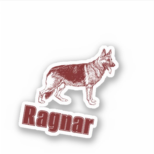 Shepherd Dog Aangepaste Namen Cut Sticker (Voorkant)