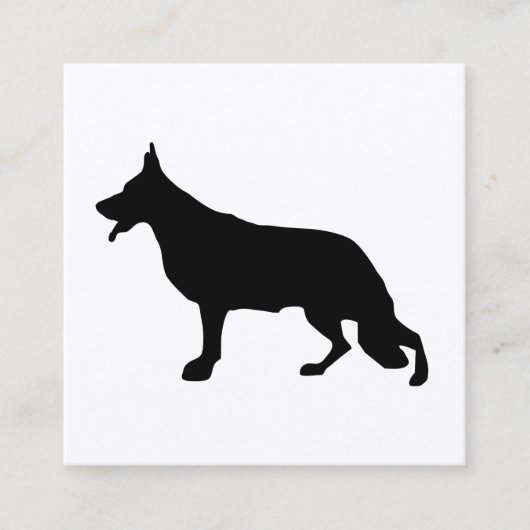 Shepherd Dog cool black Vierkante Visitekaartje (Voorkant)