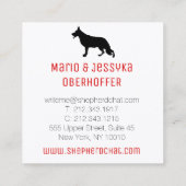 Shepherd Dog cool black Vierkante Visitekaartje (Achterkant)