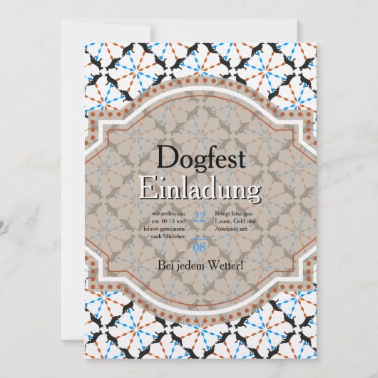 Shepherd Dog Invitation Kaart (Achterkant)