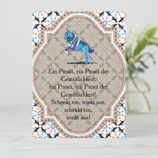 Shepherd Dog Invitation Kaart (Staand voorkant)