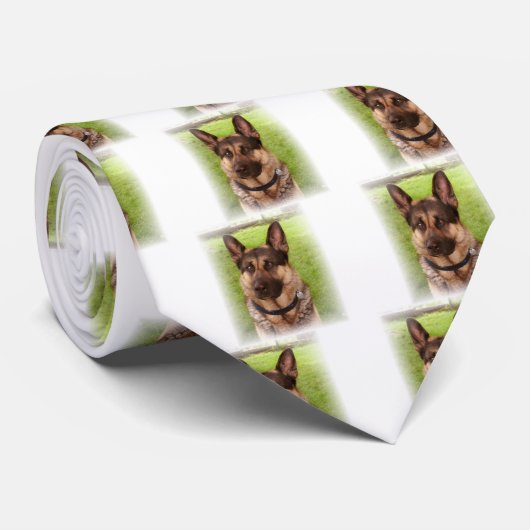 Shepherd Dog Necktie Stropdas (Opgerold)