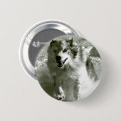 Shepherd Dog rijdt op sneeuw, Ronde Button 5,7 Cm (Voorkant /achterkant)