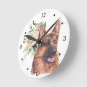  Shepherd Dog White Rose Bouquet Ronde Klok (Hoek)