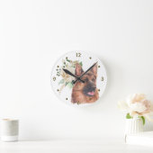  Shepherd Dog White Rose Bouquet Ronde Klok (Huis)