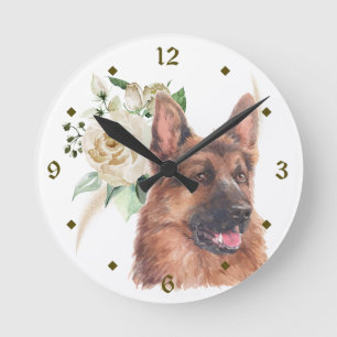  Shepherd Dog White Rose Bouquet Ronde Klok