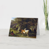 Shepherd en Koe Herd bij de Pond Bedankkaart (Voorkant)