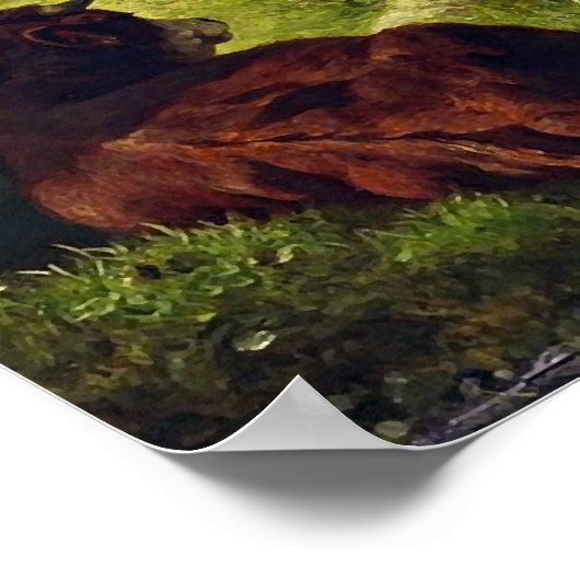 Shepherd en Koe Herd bij de Pond Poster (Hoek)