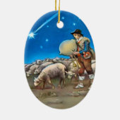 Shepherd en schapen keramisch ornament (Achterkant)