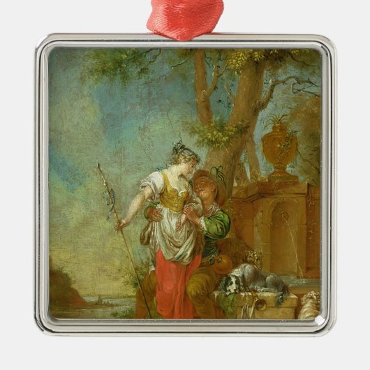Shepherd en Shepherdess Metalen Ornament (Voorkant)