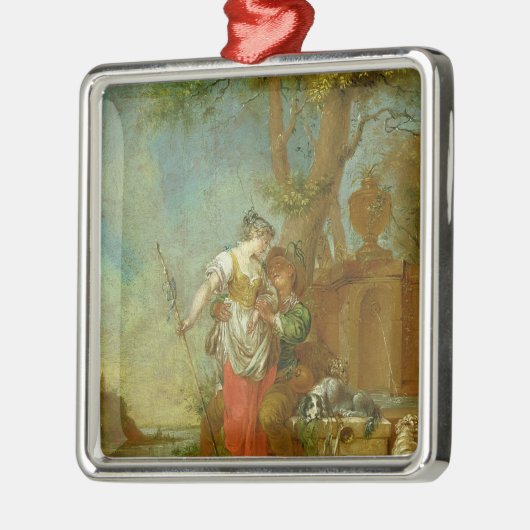 Shepherd en Shepherdess Metalen Ornament (Links)