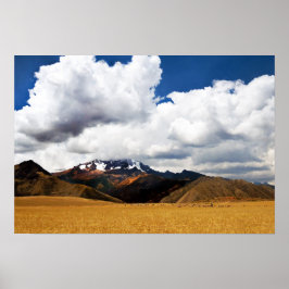 Shepherd en zijn kudde in de Peruaanse Andes Poster