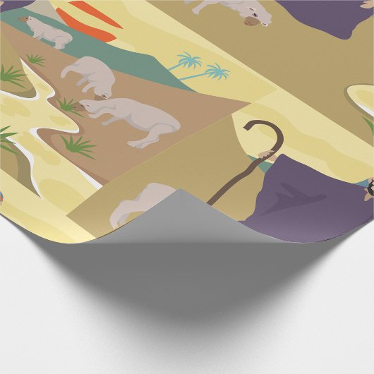 Shepherd en zijn veeteeltwerkpapier cadeaupapier