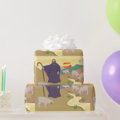 Shepherd en zijn veeteeltwerkpapier cadeaupapier