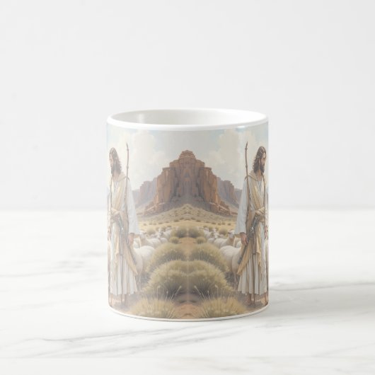 Shepherd goes before them Bible Scripture Koffiemok (Center)