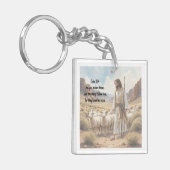 Shepherd goes before them Bible Scripture Sleutelhanger (Voorkant Links)