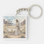 Shepherd goes before them Bible Scripture Sleutelhanger (Achterkant)