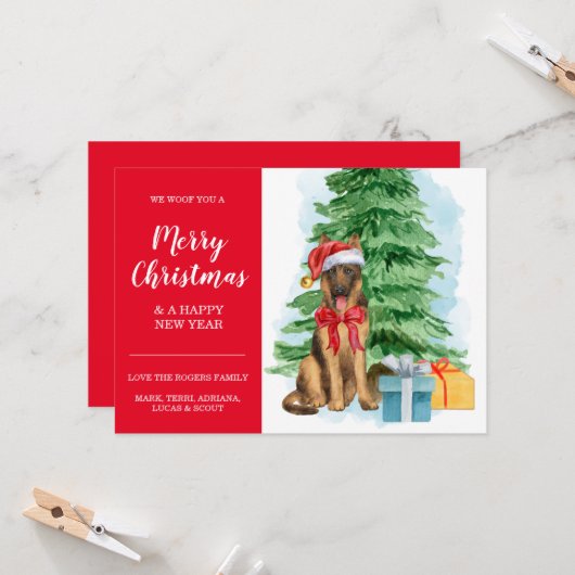 Shepherd Indure kerstkerstkerstkerstkerstkerstkers Kaart (Voorkant / Achterkant in situ)