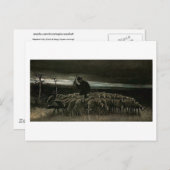 Shepherd, kudde van Sheep Van Gogh Fine Art Briefkaart (Voorkant / Achterkant)