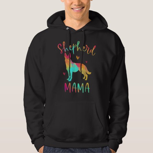 Shepherd Mama Colorful German Shepherd Dog Mama Hoodie (Voorkant)