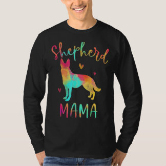 Shepherd Mama Colorful German Shepherd Dog Mama T-shirt