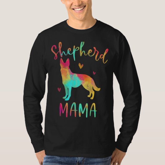 Shepherd Mama Colorful German Shepherd Dog Mama T-shirt (Voorkant)