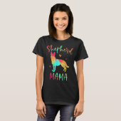 Shepherd Mama Colorful German Shepherd Dog Mama T-shirt (Voorkant volledig)