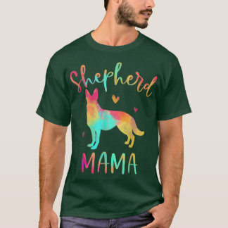 Shepherd Mama Colorful German Shepherd Dog Mama T-shirt