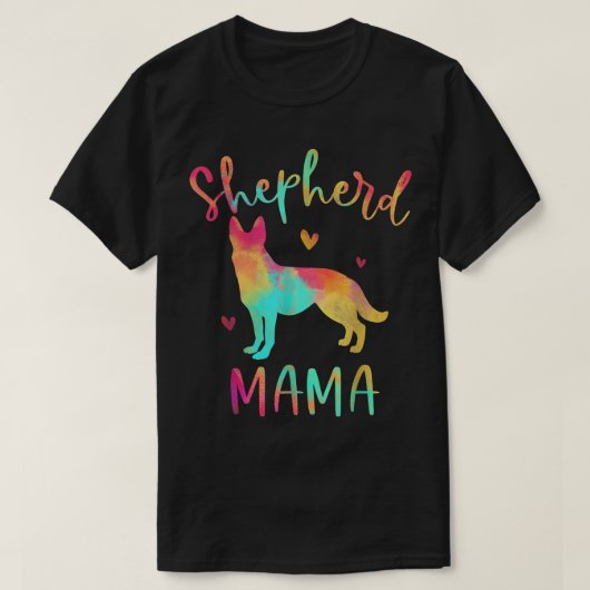Shepherd Mama Colorful German Shepherd Dog Mama T-shirt (Design voorkant)