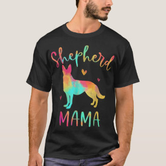 Shepherd Mama Colorful German Shepherd Dog Mama T-shirt