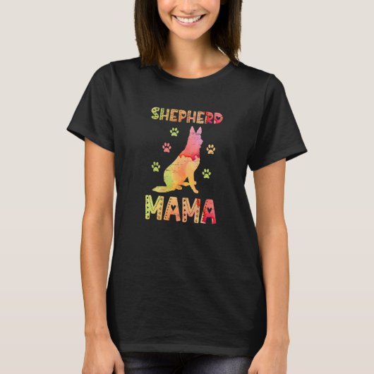 Shepherd Mama Paw Lovers Puppies Dog Owners French T-shirt (Voorkant)