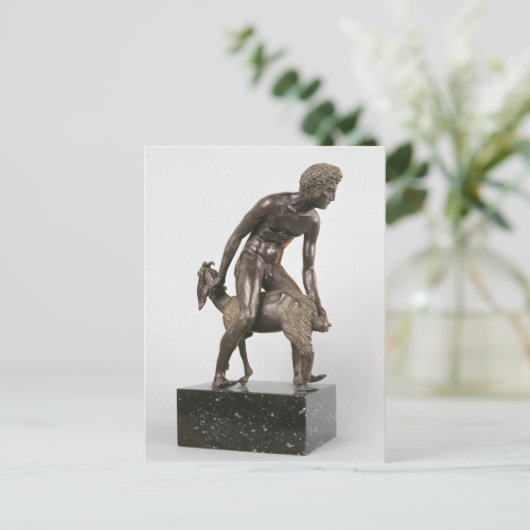 Shepherd melkt een geit briefkaart (Staand voorkant)