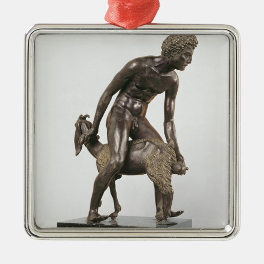 Shepherd melkt een geit metalen ornament (Voorkant)