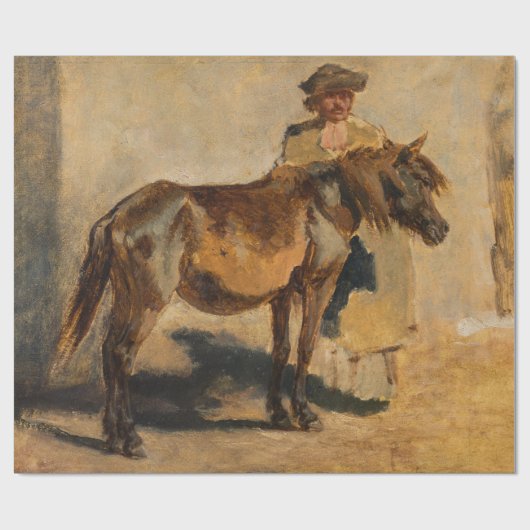 Shepherd met een paard (Equine) Cadeaupapier (Vlak)