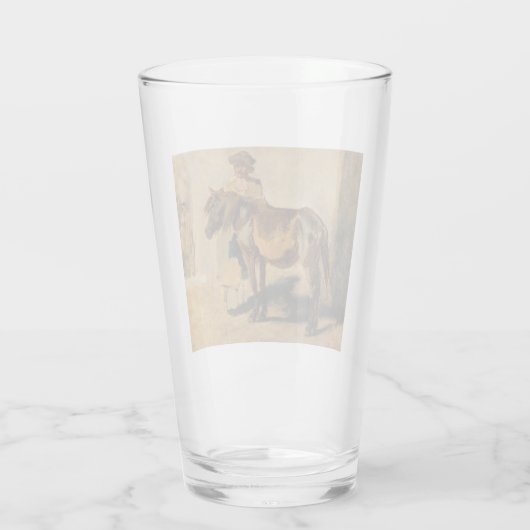 Shepherd met een paard (Equine) Glas (Achterkant)
