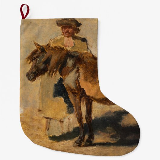Shepherd met een paard (Equine) Grote Kerstsok (Voorkant)