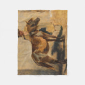 Shepherd met een paard (paardenkunst) fleece deken (Voorkant)