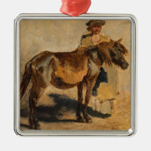 Shepherd met een paard (paardenkunst)