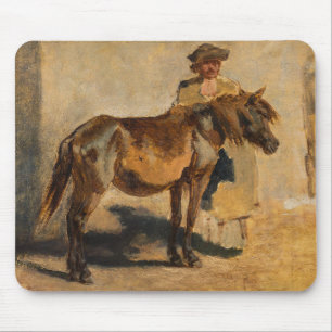 Shepherd met een paard (paardenkunst) muismat