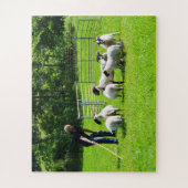 Shepherd met schapen legpuzzel (Verticaal)