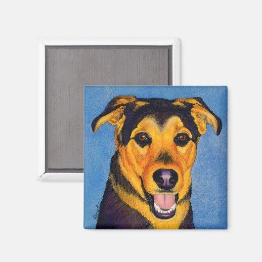 Shepherd Mix Hondenmagneet - "Caesar" Magneet (Voorkant / Achterkant)