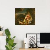 Shepherd Playing a Flute Poster (Thuiskantoor)