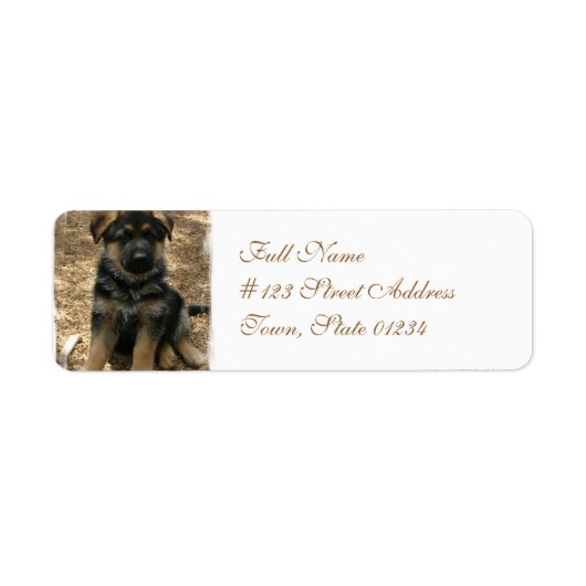 Shepherd Puppy Mailing Labels (Voorkant)