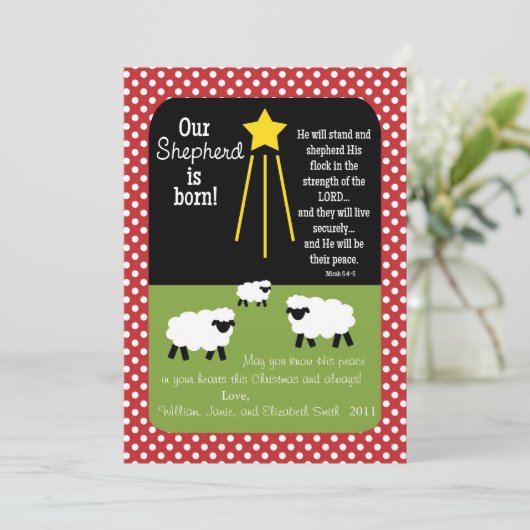 SHEPHERD-scripts Verse 2-Sided kerstkaart (Staand voorkant)