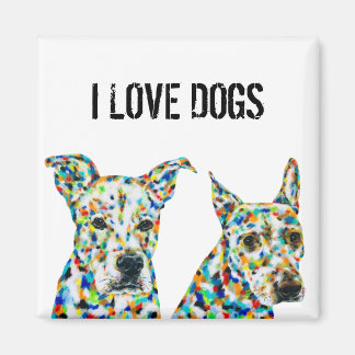 Shepherd Shar pei Pitbull Labrador Art Magnet