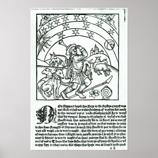 Shepherd under Sun, Moon and Stars Poster (Voorkant)