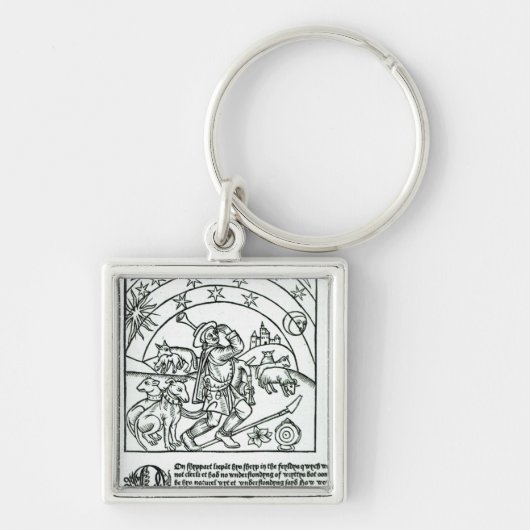 Shepherd under Sun, Moon and Stars Sleutelhanger (Voorkant)