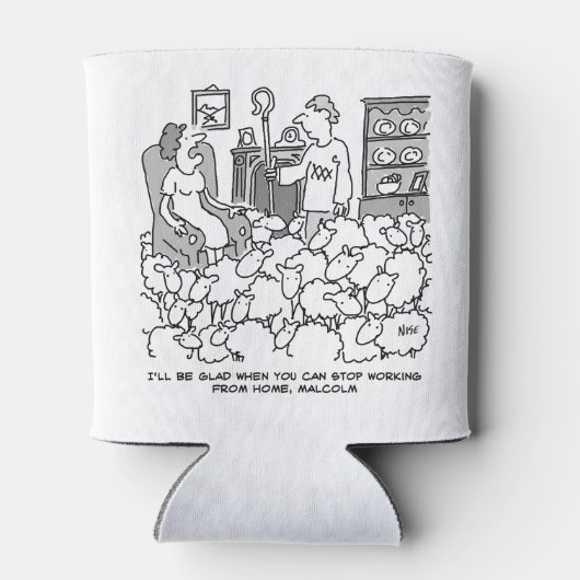 Shepherd Werkt thuis met zijn Sheep Blikjeskoeler (Achterkant)