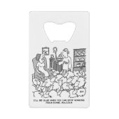 Shepherd Werkt thuis met zijn Sheep Creditkaart Flessenopener (Voorkant)