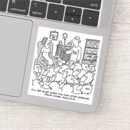 Shepherd Werkt thuis met zijn Sheep Sticker (Detail)